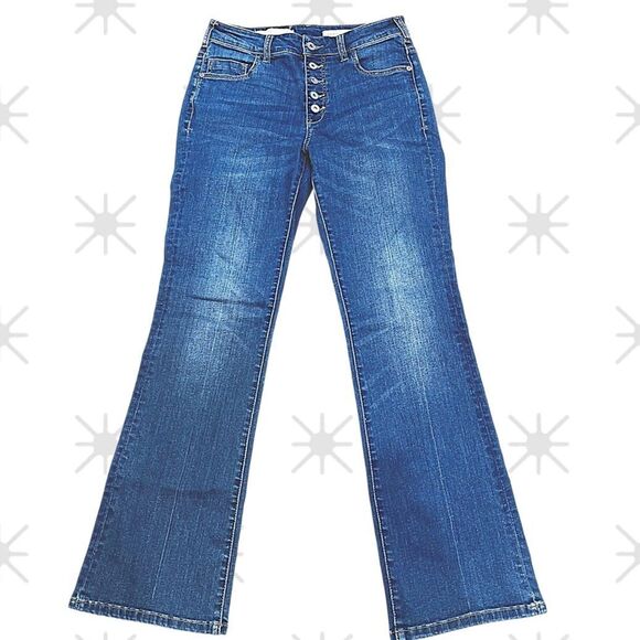 ✨ Pilcro by Anthropologie Button Fly High Rise Flare Jeans – Size 28 Tall ✨ - Picture 3 of 14